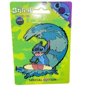 NEW Disney LE 300 Pin Palm Pink A La Mode Jumbo Lilo Stitch Surfing Surf Wave